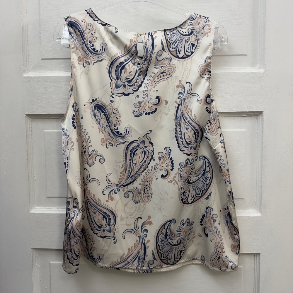 Paisley Print Sleeveless Top Charlie B Women L - Picture 4 of 11